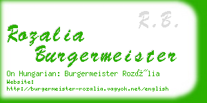 rozalia burgermeister business card